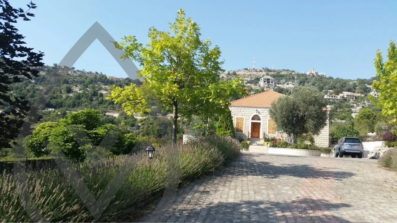 Decorative landscape materials in a completed project